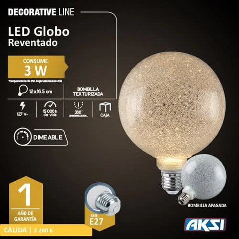 Foco Globob Reventado 3w Aksi