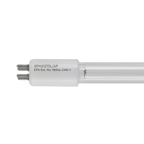 Tubo germicida UV-C GPH212T5L/4P de 10W, cuarzo T5 de 212 mm, base de 4 pines en un extremo